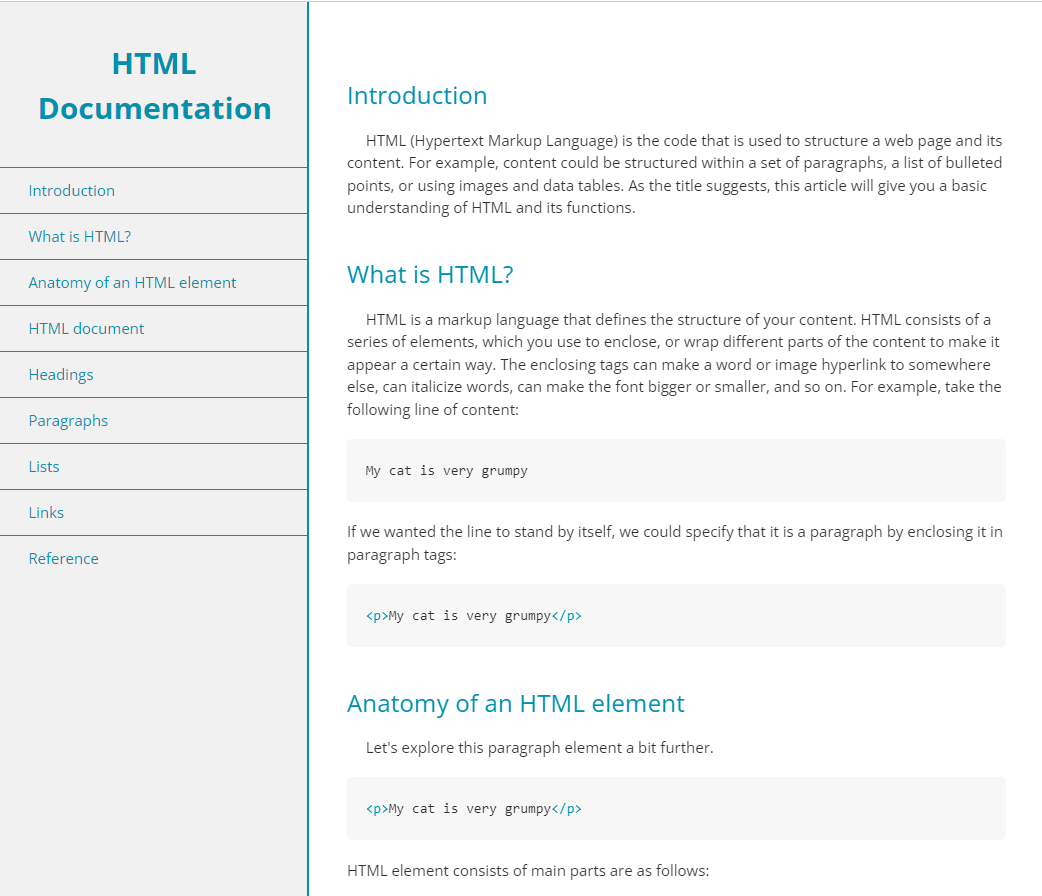 Technical page project